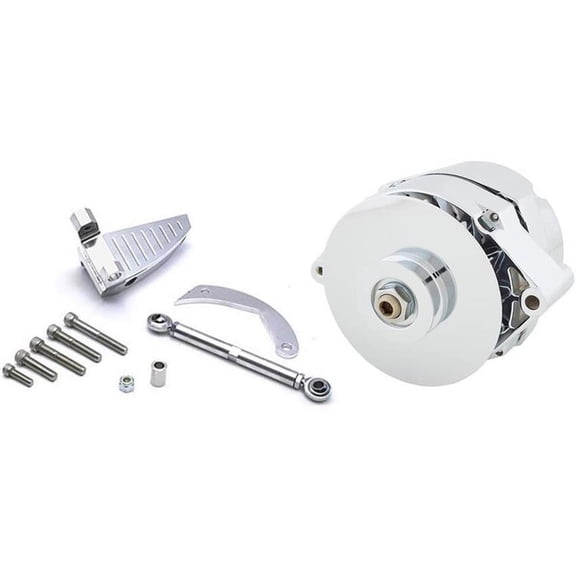 King Chrome GM One Wire Alternator, 100 Amp w/Inboard Bracket