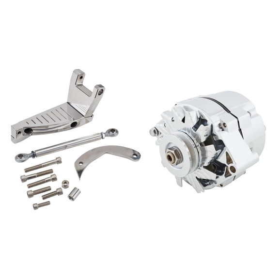 King Chrome GM One Wire Alternator, 100 Amp w/Outboard Bracket