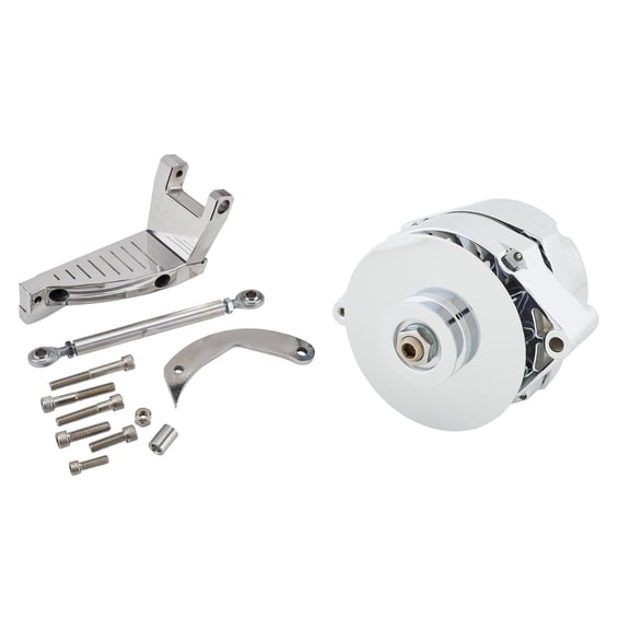 King Chrome GM One Wire Alternator, 100 Amp w/Outboard Bracket