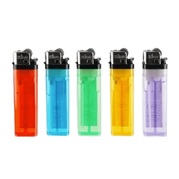 King Classic Lighter, Translucent Body, Disposable Butane Lighter, 5 Pack