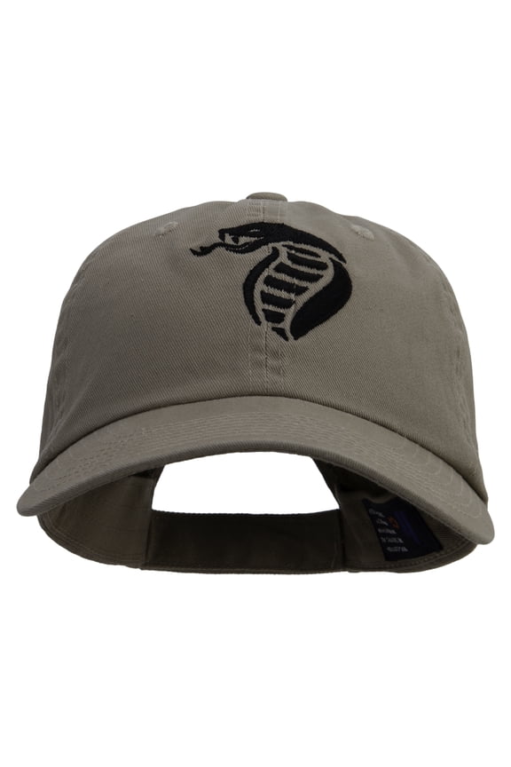 King Cobra Embroidered Low Profile Dyed Cotton Twill Cap - Khaki OSFM