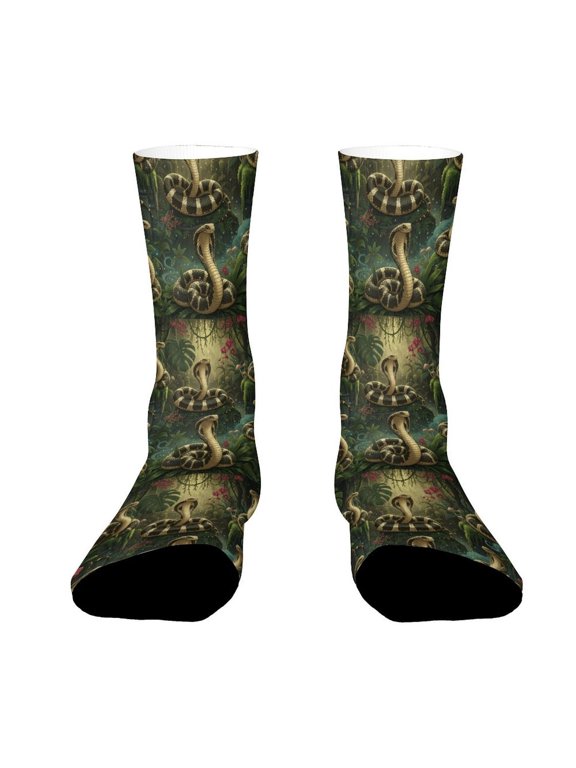 King Cobra Snake Funny Novelty Crew Socks for Women Men Sports