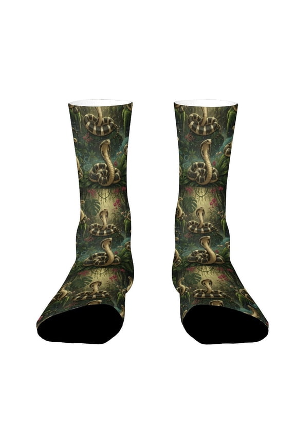 King Cobra Snake Funny Novelty Crew Socks for Women Men Sports