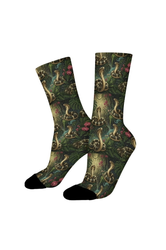 King Cobra Snake Funny Novelty Crew Socks for Women Men Sports