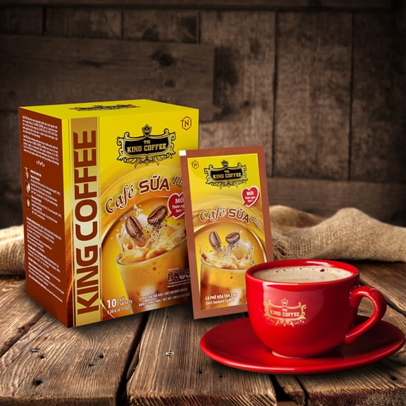 King Coffee Cafe Sua Iced Milk Box 10 Sachets 20g each