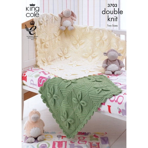 King Cole Comfort Knitting Pattern 3703 Blankets for Baby - Advanced