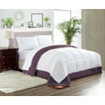 thumbnail image 1 of King Comforter Dual Tone Plum 300 GSM Plush Siliconized Microfiber Fill Duvet Insert With 1000 Thread Count Egyptian Cotton Shell Fluffy with Piping & Matching Pillowcases, 1 of 8