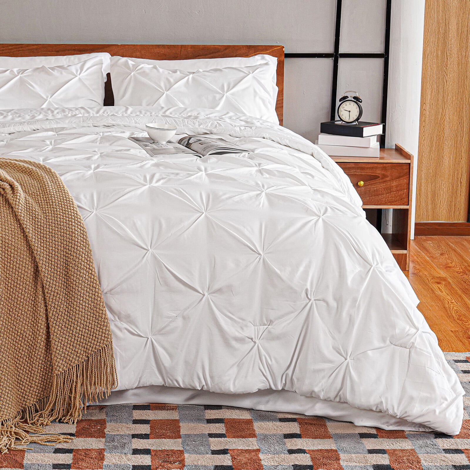 King Comforter Set-7 Pieces Full Size Bedding Sets, Bed in a Bag with ...
