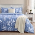 thumbnail image 1 of U by Bedsure King Comforter Set Blue, Bed in a Bag King Size Bedding, 7-Pieces Botanical Flowers Spring Comforter, Sheets, Pillowcases & Shams, 1 of 7