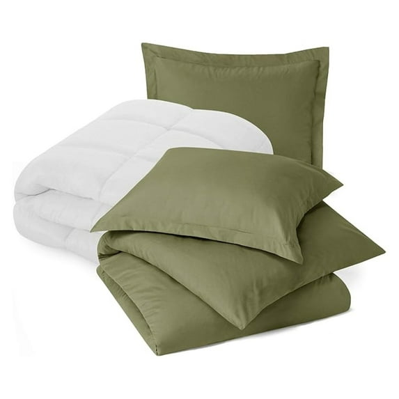 King Comforter Set - Sage Green Microfiber Bedding Set - 8 Piece King Duvet Cover Set with Pillow Shams - Soft & Wrinkle Resistant Bedding for Bedroom