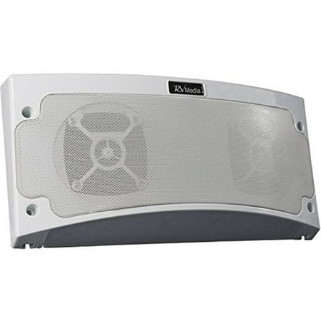 King Controls RVM1000 RV Media Bluetooth Weatherproof Speaker and Awning Light, White