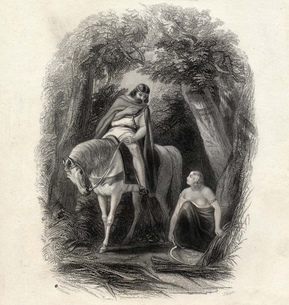 King Cormac And The Fair Eithne Drawn By HWarren Engraved ByjRogers From The History Of Ireland By TWright C1855 Canvas Art - Ken Welsh Design Pics (14 x 15)