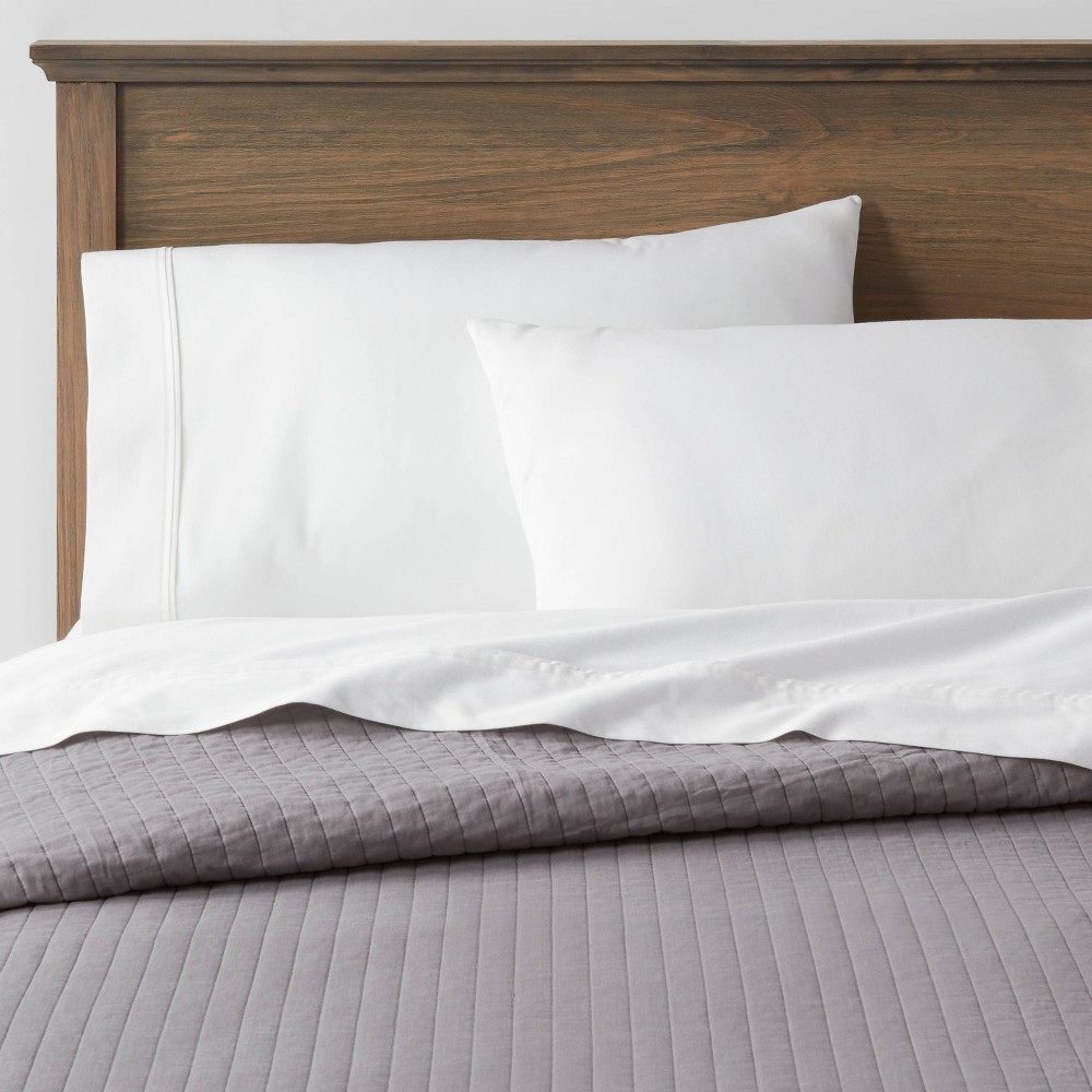 King Cotton Sateen Quilt Dark Gray Threshold