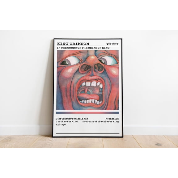 King Crimson, In The Court Of The Crimson King, Album Prints, Wall Decor S, Album Cover, Rock Music #655, Stretched Canvas Size 8x12