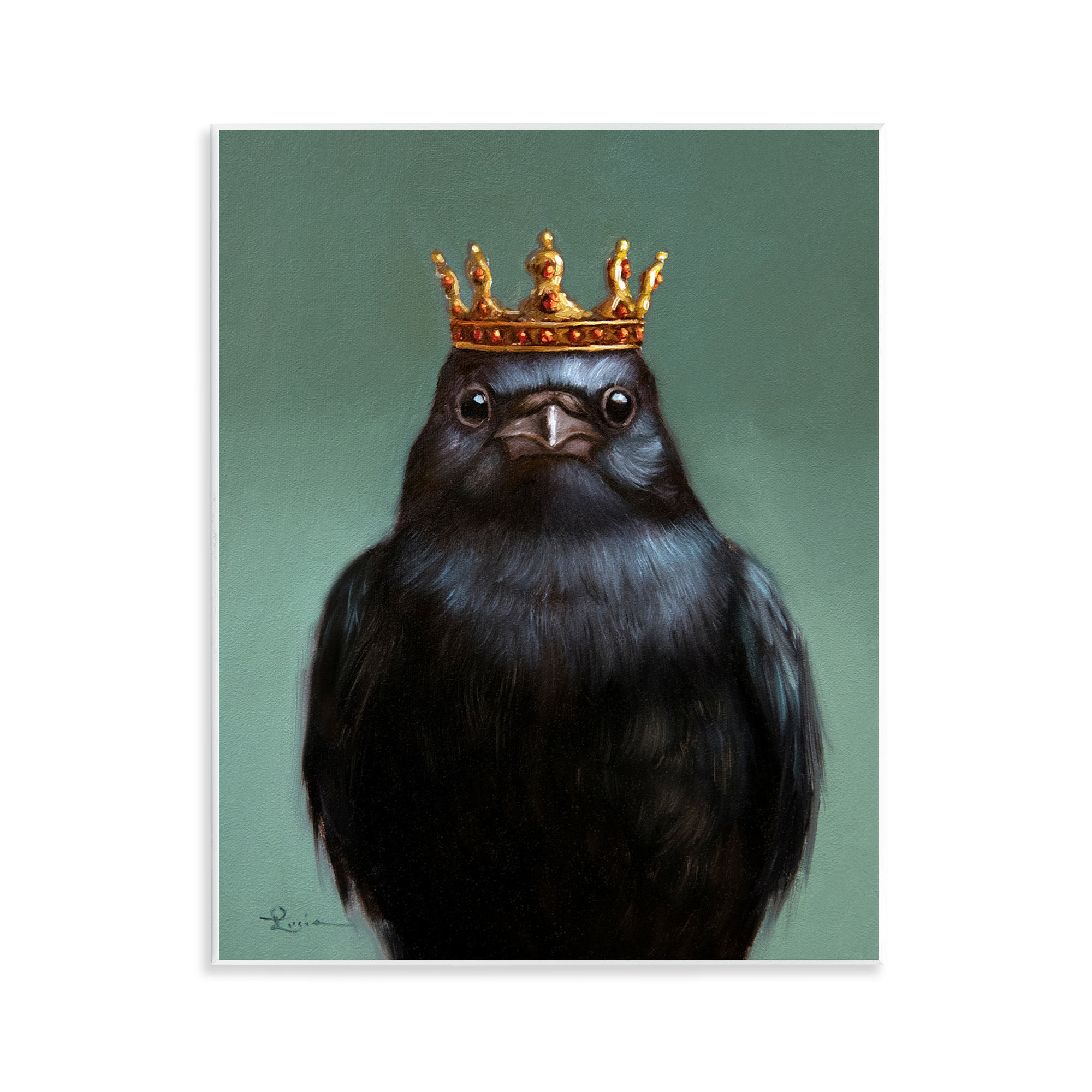 King Crow Portrait Wall Plaque Art, design by Lucia Heffernan