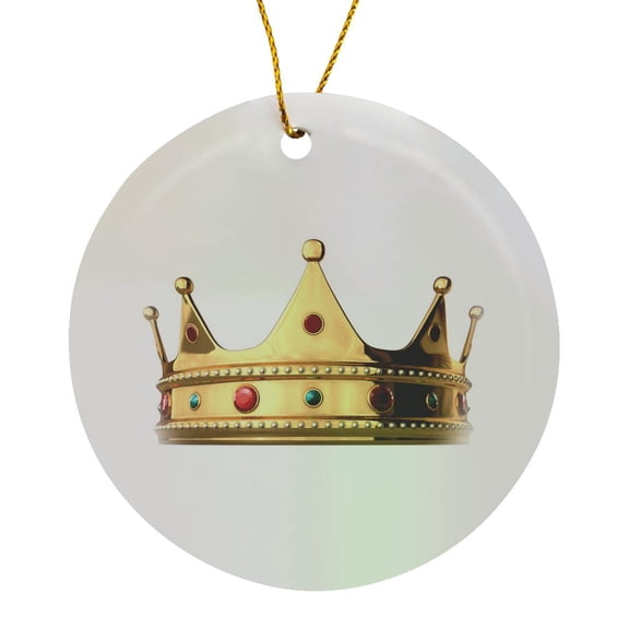 3drose, King Crown, Circle Porcelain Ornament