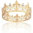 thumbnail image 1 of King Crown - Gold Royal Gift for Birthday, Prince Homecoming, Prom, Halloween Costume - Medieval Accessories, 1 of 7