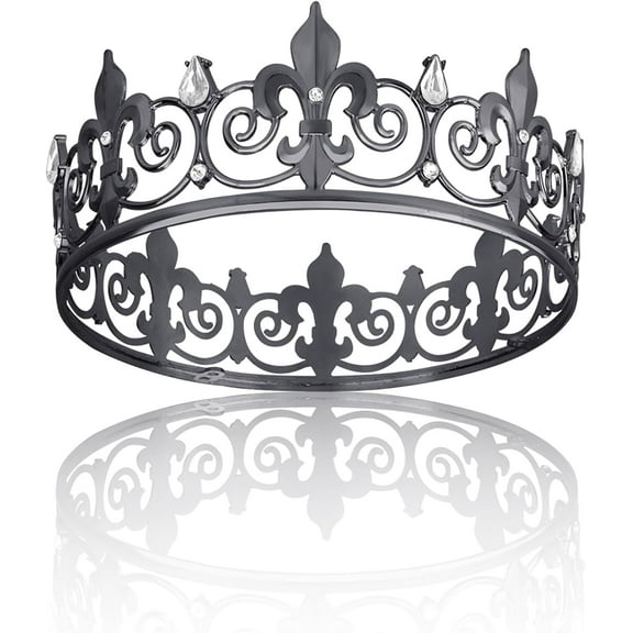 King Crown - Gold Royal Gift for Birthday, Prince Homecoming, Prom, Halloween Costume - Medieval Accessories