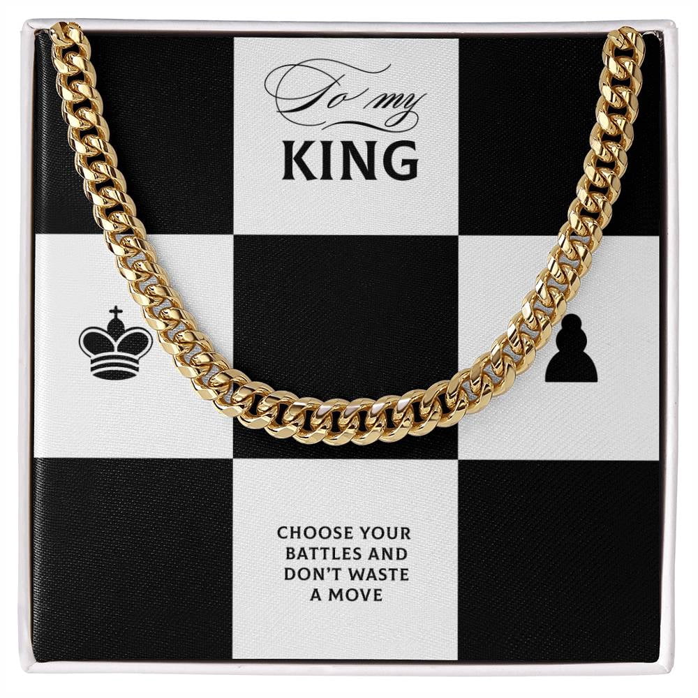 To My Husband Necklace - Men's Cuban Link Chain With Gift Card, Meaningful Jewelry From Wife