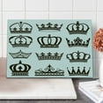 thumbnail image 1 of King Cutting Board, Royalty Crowns Tiaras for Reign Queen Prince Cartoon Desgin, Decorative Tempered Glass Cutting and Serving Board, Large Size, Dark Green Brown White, by Ambesonne, 1 of 1