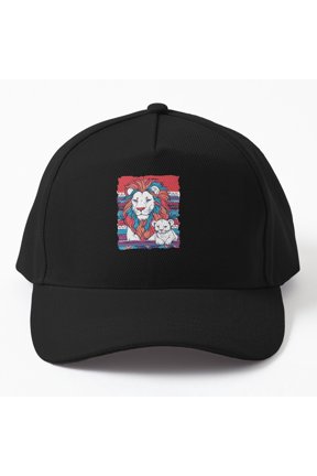 King Dad and Lion Cub Baseball Hat, Father Family Royal Graphic Design, Classic Cap