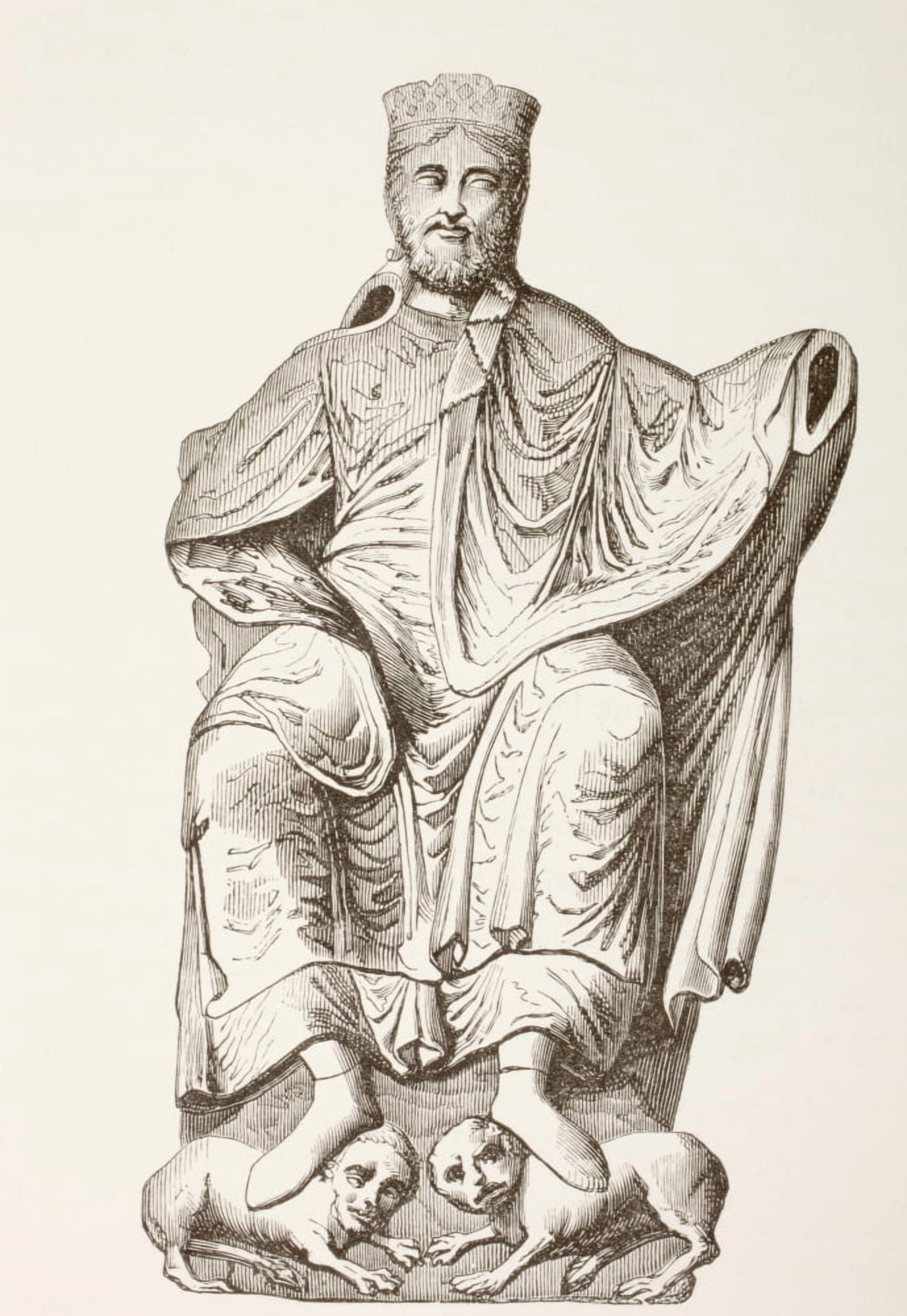 King Dagobert I After A Bas-Relief Reproducing An Ancient Statue Of The Merovingian King From Les Artes Au Moyen Age Published Paris 1873 Canvas Art - Ken Welsh Design Pics (12 x 17)
