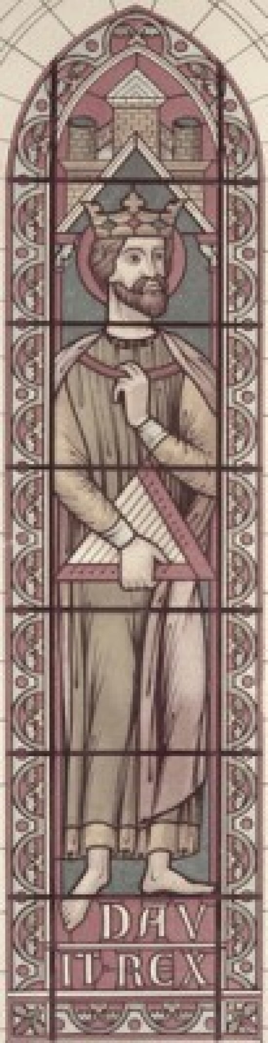 King David 13th C Stained Glass Canvas Art - (18 x 24)