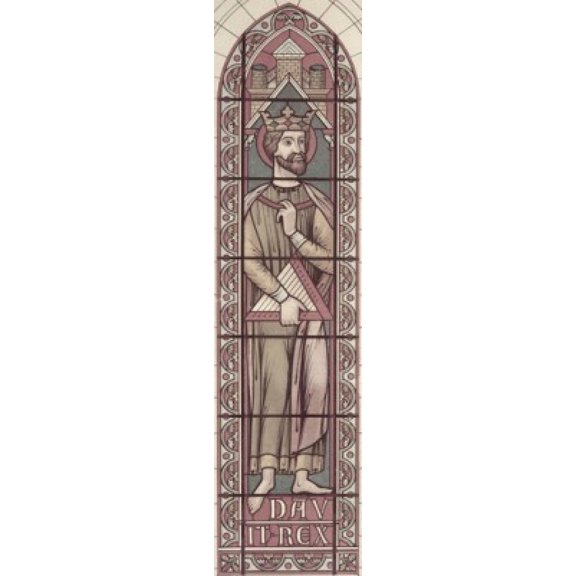 King David 13th C Stained Glass Canvas Art - (24 x 36)