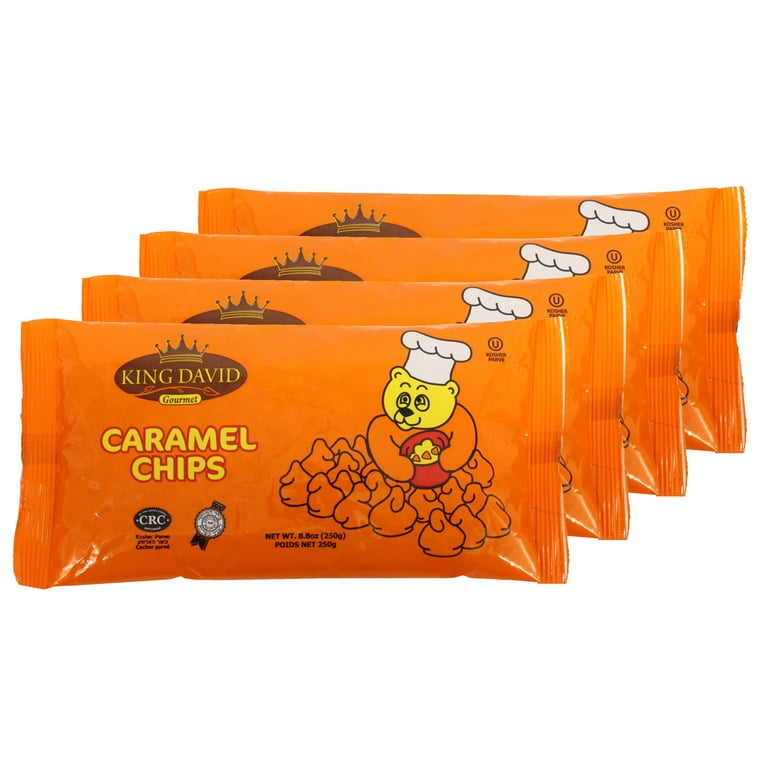 King David, Vegan Caramel Chips, 250g bags, Non-dairy, Kosher