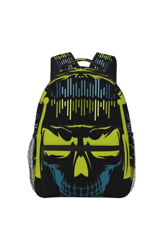 King Dj Skull Laptop Backpack Travel Rucksack for Teens Adults, Fits 15-inch Notebook