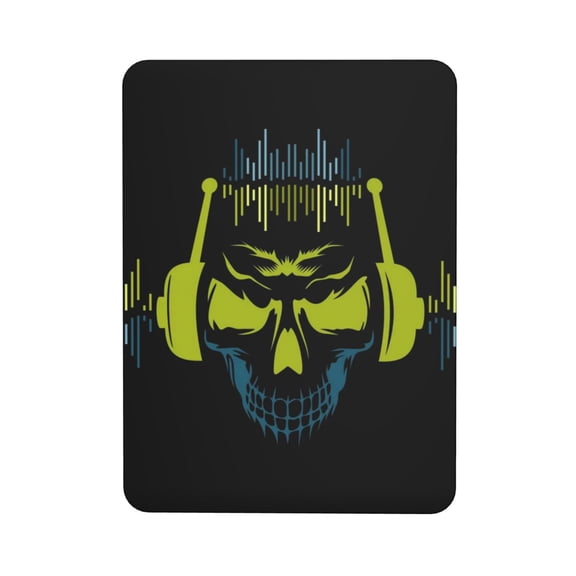 King Dj Skull Rectangular Refrigerator Magnet, Soft Magnetic Fridge Magnet for Home, Office, Locker Decor
