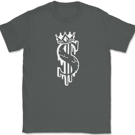 King Dollar Street Wear T-Shirt Funny Match Shoes Humor Bear Graphic Tee - Charcoal, S