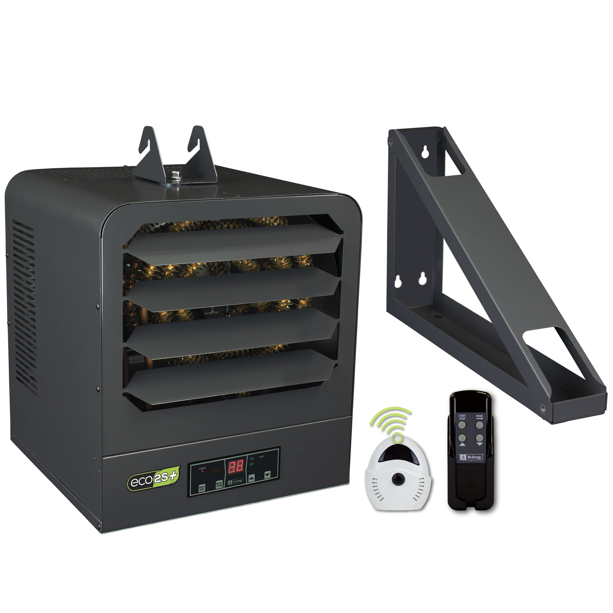 Gray 10KW 240V 2-Stage Electric Garage Heater with Remote