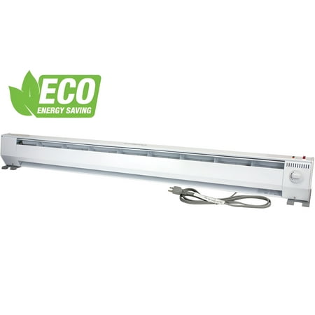 King Electric 5' Portable 2-Stage Eco Baseboard Heater, 1500W / 120V, White