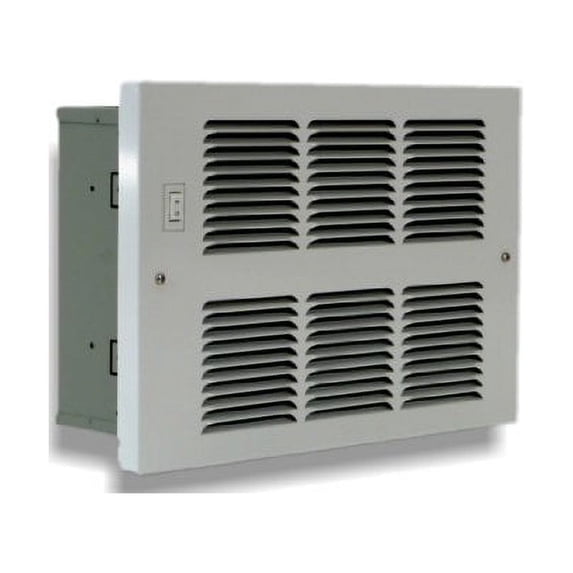King Electric H412 2-3-AS-FS-GW 2500-3600 BTU Hydronic Wall Heater with Aqua Stat & Fan Switch, White - Small