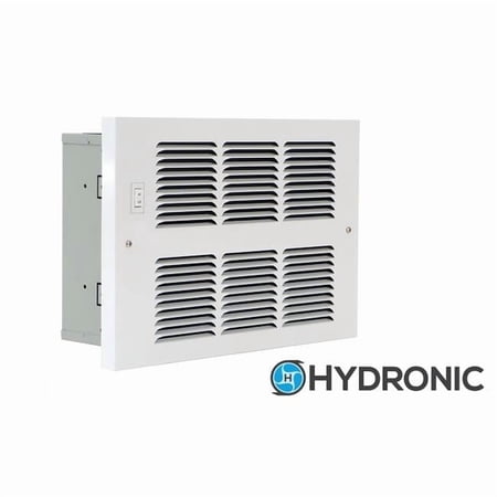 King Electric H412 3-4-AS-FS-GW 3100-4000 BTU Hydronic Wall Heater with Aqua Stat & Fan Switch, White - Small
