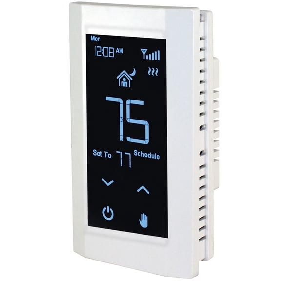 King Electric K901-W Hoot Wi-Fi Line Voltage Programmable Thermostat, 120/208/240V, Single Pole, White
