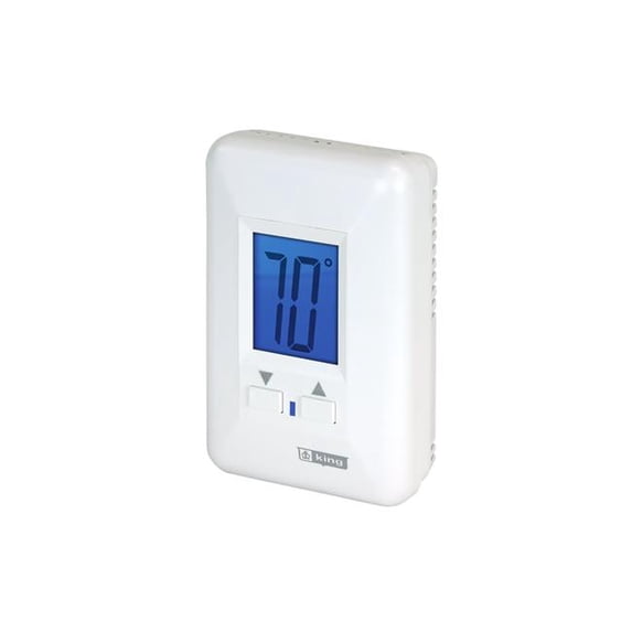 King Electric  KING  Electronic Line Voltage Hydronic System Thermostat with Fan Switch, White