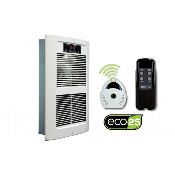 King Electric LPW Eco2S 2750W / 120V 2-Stage Electric Wall Heater, White Dove