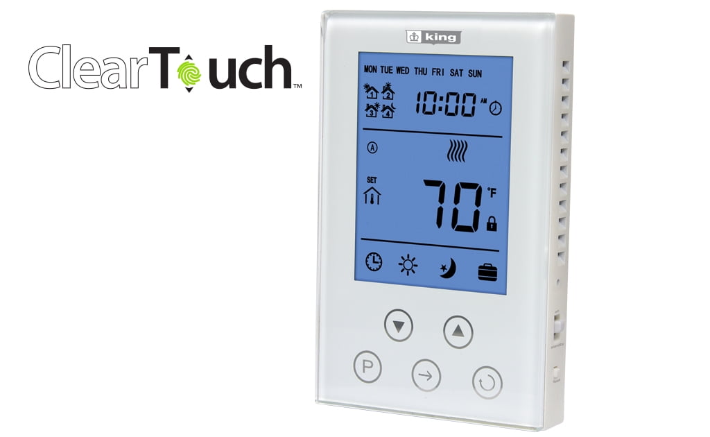 White Digital Programmable Thermostat with Touch Screen