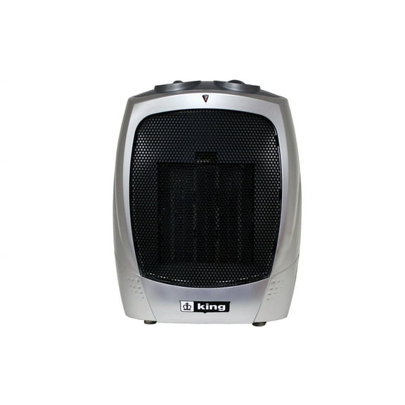 King Electric Portable Ceramic Fan Heater, 1500W / 120V, Silver, PH-2