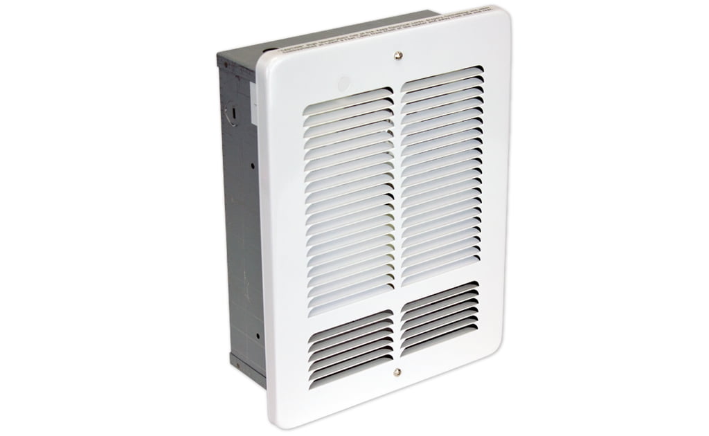 White Wall-Mounted Forced Air Electric Heater with Thermostat
