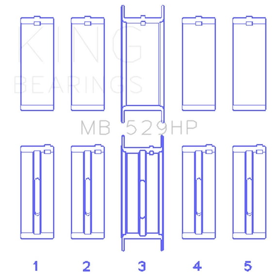 King Engine Bearings MB 529HP Engine Crankshaft Main Bearing Set Fits select: 1975-1996 FORD F150, 1966-1973 FORD MUSTANG