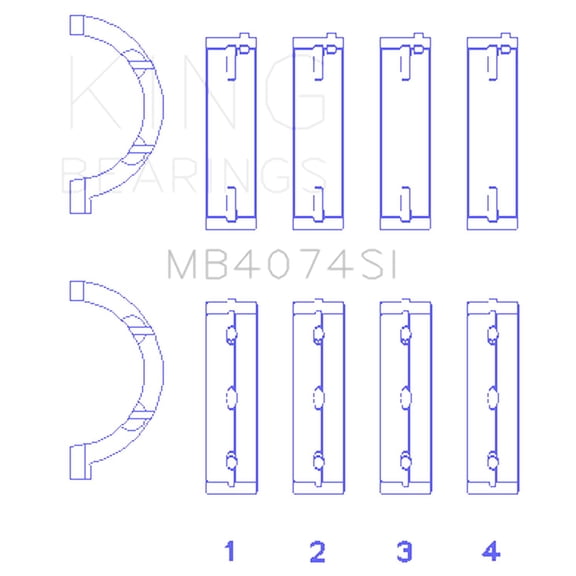 King Engine Bearings MB4074SI Engine Crankshaft Main Bearing Set Fits select: 2001-2010 CHRYSLER SEBRING, 2007-2010 CHRYSLER 300