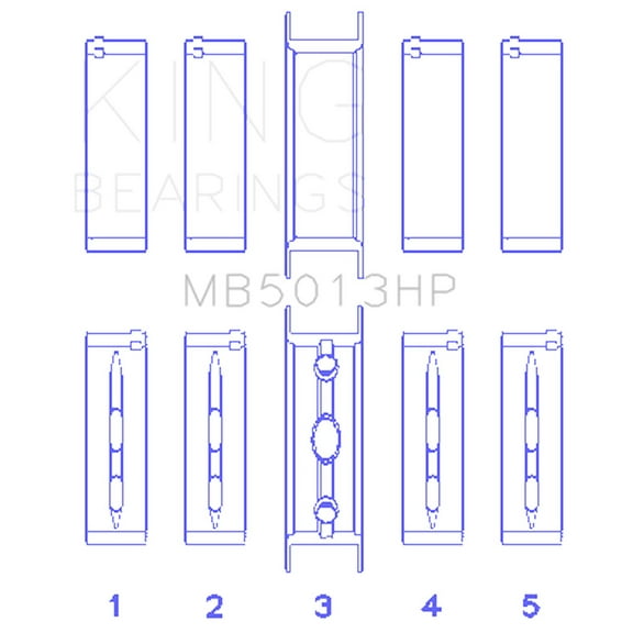 King Engine Bearings MB5013HP Main Bearing Set Fits select: 1999-2019 CHEVROLET SILVERADO, 2000-2014 CHEVROLET TAHOE