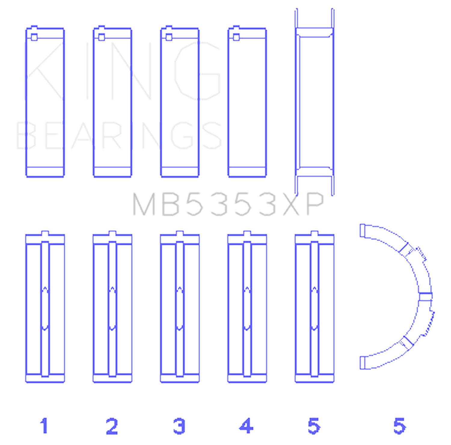 King Engine Bearings MB5353XP Bearing Fits select: 1996-2011 FORD CROWN VICTORIA, 2006-2011 MERCURY GRAND MARQUIS
