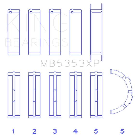 King Engine Bearings MB5353XP Bearing Fits select: 1996-2011 FORD CROWN VICTORIA, 2006-2011 MERCURY GRAND MARQUIS