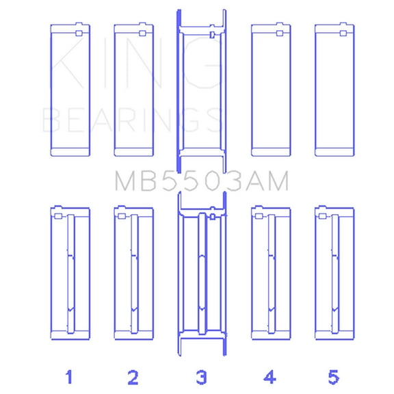 King Engine Bearings MB5503AM Engine Crankshaft Main Bearing Set Fits select: 1969-1973 FORD MUSTANG, 1970-1974 MERCURY COUGAR