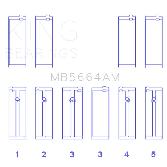 King Engine Bearings MB5664AM Crankshaft Main Bearing Set Fits select: 2002-2018 NISSAN ALTIMA, 2008-2020 NISSAN ROGUE