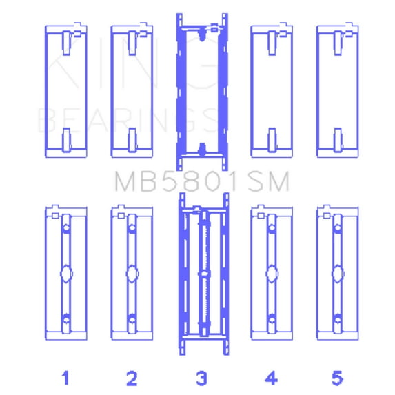 King Engine Bearings MB5801SM Crankshaft Main Bearing Set for BMW S63 Fits select: 2011-2018 BMW X5, 2009-2019 BMW 750